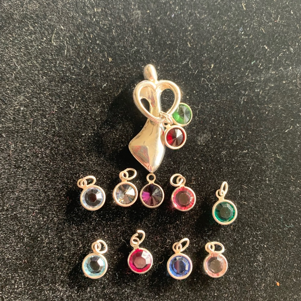 Loving Family 925 Silver Birthstone Pendants